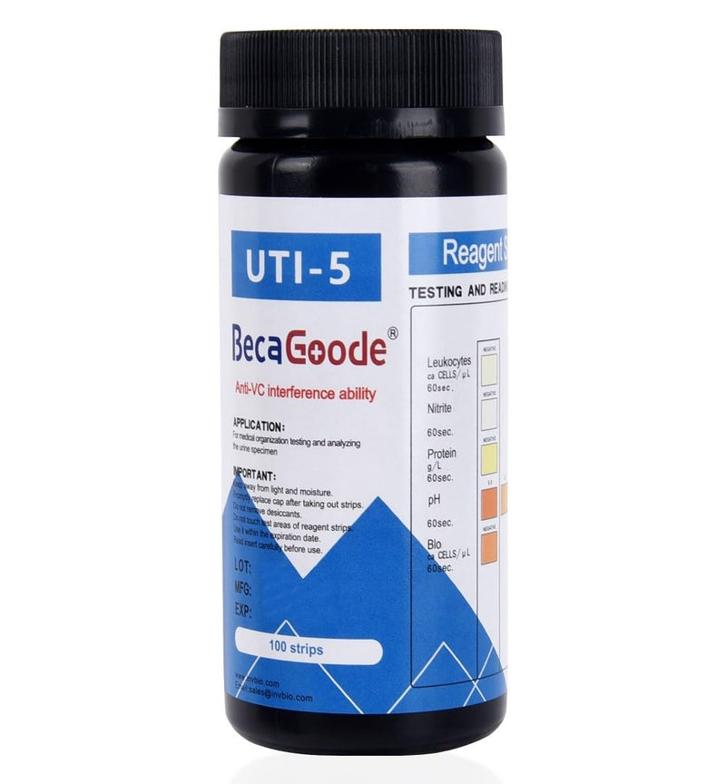 Rapid Urine Test Strips 5 Parameters, UTI Test Strips/Urinary Tract Infection Test Strips- 100 Count