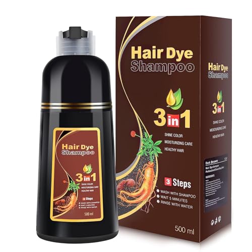 IIIMEIDU MEIDU Dark Brown Hair Dye Shampoo 3 in 1 for Women Men