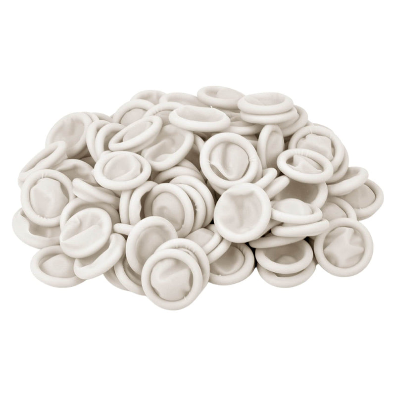100 Pcs Finger Cots, Disposable Finger Protectors, Latex Anti-Static Finger Tip Rubber Protect Keeping Dressing Dry and Clean (Medium, White) Medium - BeesActive Australia
