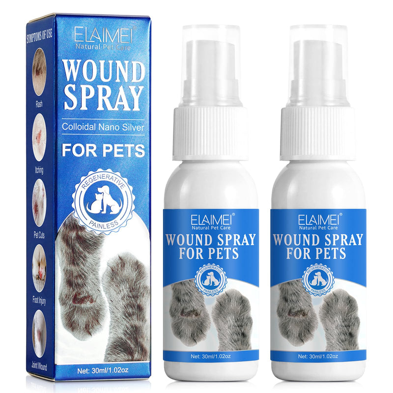 Dog Wound Care Spray - Wound Spray for Pets - Healing Aid and Skin Repair, Clean Wounds, Relieve Dog Skin Allergies - Helps with Rashes, Hot Spots, Itch, Skin Irritation, Bites & Burns (2 pack) 2 pack - BeesActive Australia