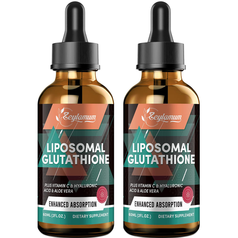 2000MG Liposomal Glutathione Liquid Drops, Ultra High Absorption, Natural Detoxification, Immune System & Skin Supprot*, L-Glutathione, Vitamin C & Hyaluronic Acid, Capsules Alternative, 4.05 OZ 4.05 Fl Oz (Pack of 1)