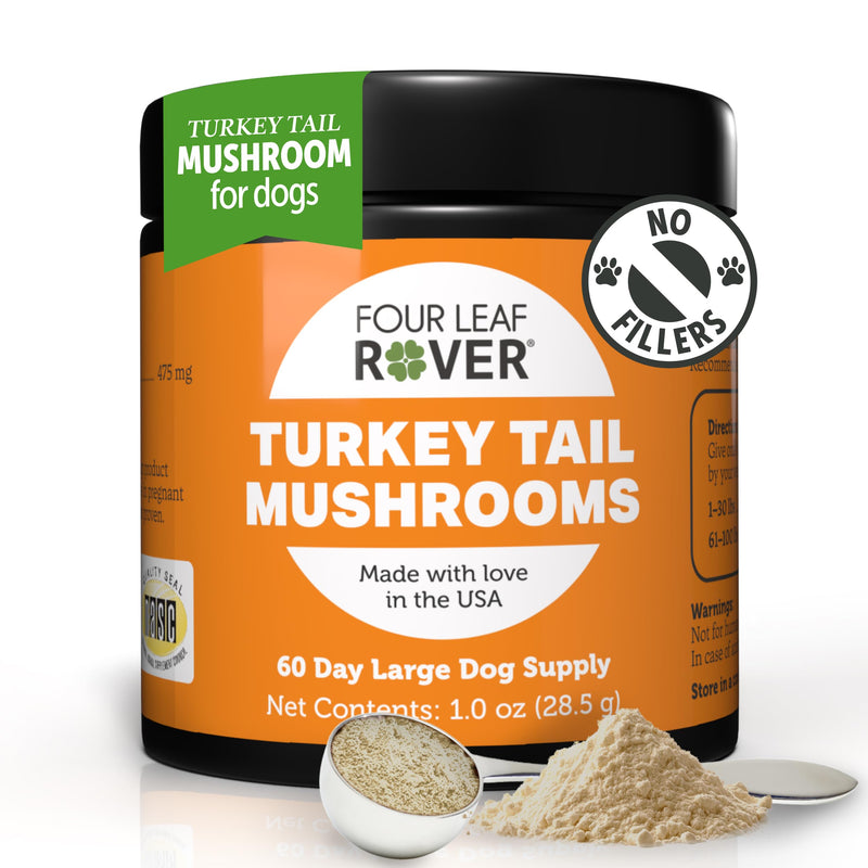Turkey Tail Mushroom for Dogs - Whole, Organic Mushrooms - Tested High in Critical Beta-Glucans - No Grains or Fillers - 60 Day Large Dog Supply 60 Day Supply - PawsPlanet Australia
