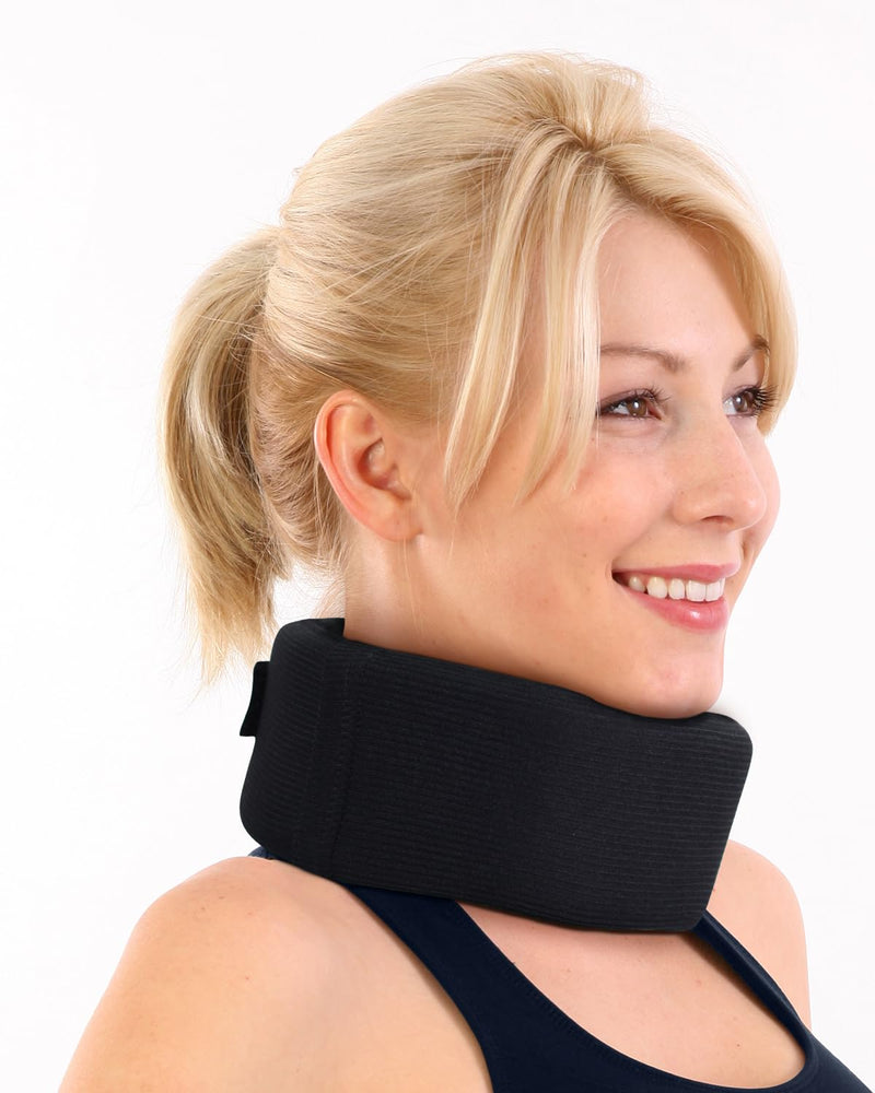 Neck Brace for Neck Pain and Support, Soft Foam Cervical Collar for Sleeping, Adjustable Neck Support Brace, Wraps Keep Vertebrae Stable and Aligned (Size：S) Black Small - BeesActive Australia
