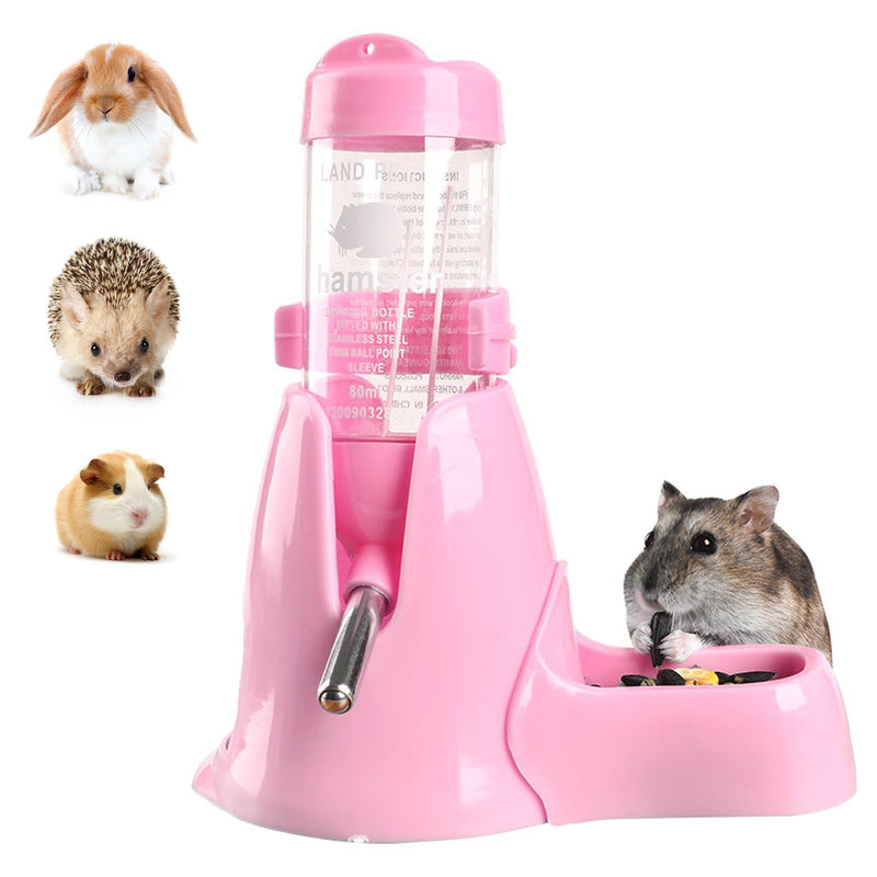 3 in 1 Pet Automatic Water Dispenser PP Water Bottle No Drip Small Pet Water Bottle for Dwarf Hamster Mouse Rat Hedgehog (Pink) Pink - BeesActive Australia