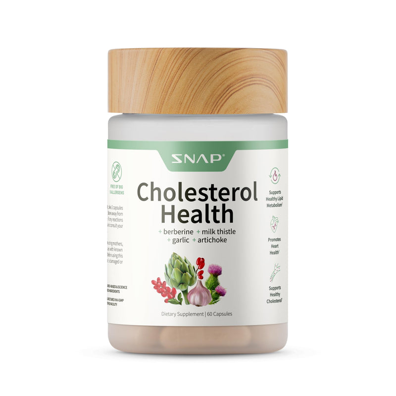 Snap Supplements Cholesterol Health - Naturally Supports Heart, Liver, Digestive and Metabolic Health, 60 Vegetarian Capsules