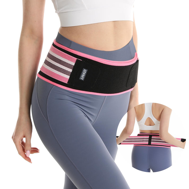 SI Belt - Sacroiliac Hip Belt for Women, Si Joint Support Belt, Sciatica Belt Relief for Sciatica Pain, Lower Back Pain, Hip, Pelvic Pain, Trochanteric Belt - Pink, Regular (Hip Size 30''-46'') Regular(Hip Size 30''-46'') - BeesActive Australia