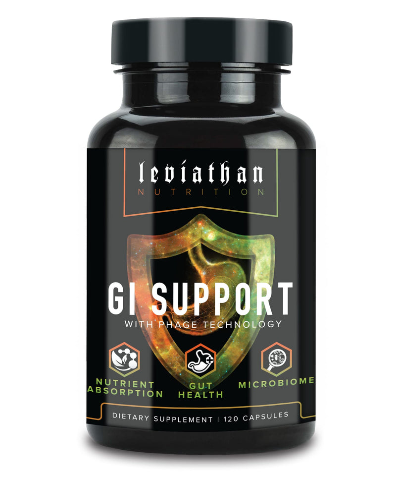 Leviathan Nutrition GI | Promotes Healthy Gut Health & Gut Bacteria - MicroBiome Bloating Balance Probiotic & Intestinal Lining Health with Zinc-L-Carnosine, Butyrate, & DGL Supplement - 120 Capsules