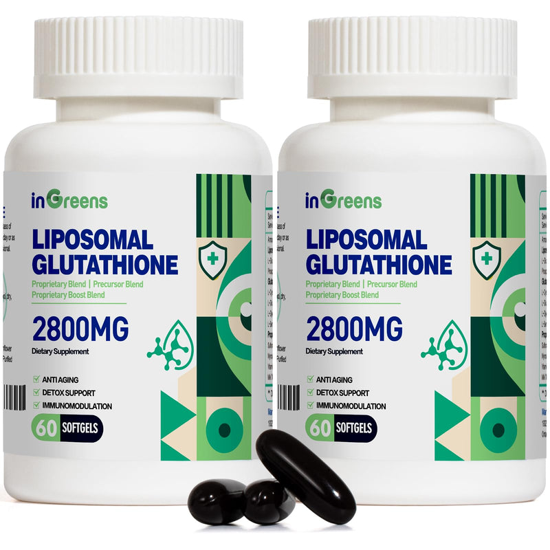 inGreens 2800 MG Liposomal Glutathione Supplement | Detoxifying & Immune, Aging Defense, Energy, Glutathione Unique Formulation Reduced