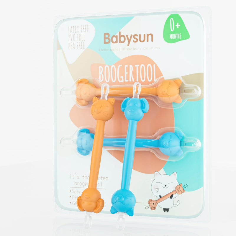 3 in 1 Baby Booger Remover and Baby Ear Cleaner Tool Baby Nose Cleaner with Soft Silicone End Dual Ear Wax and Snot Remover Safe Nasal Picker for Newborns Infants & Toddlers, BPA Free - BeesActive Australia