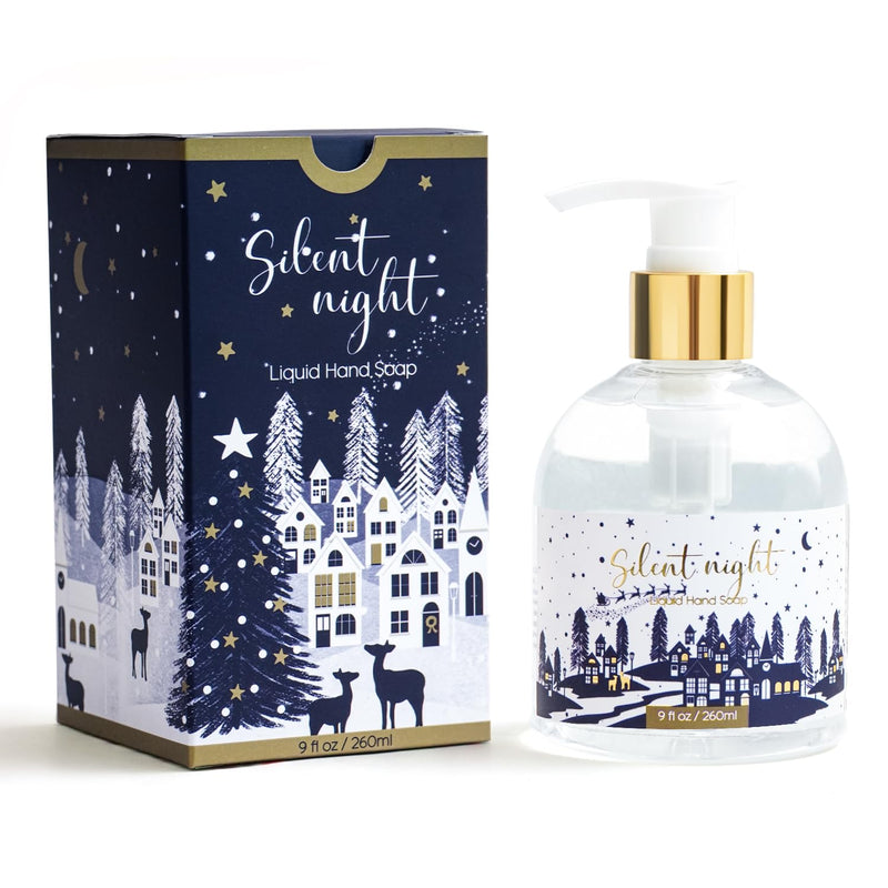 ROMIIE ZOI Christmas Liquid Hand Soap with Gift Box - Silent Night, Infused with Fresh-Cut Spruce Branches Aroma - 260ml/ 9 fl.oz 9.00 Fl Oz (Pack of 1) - BeesActive Australia