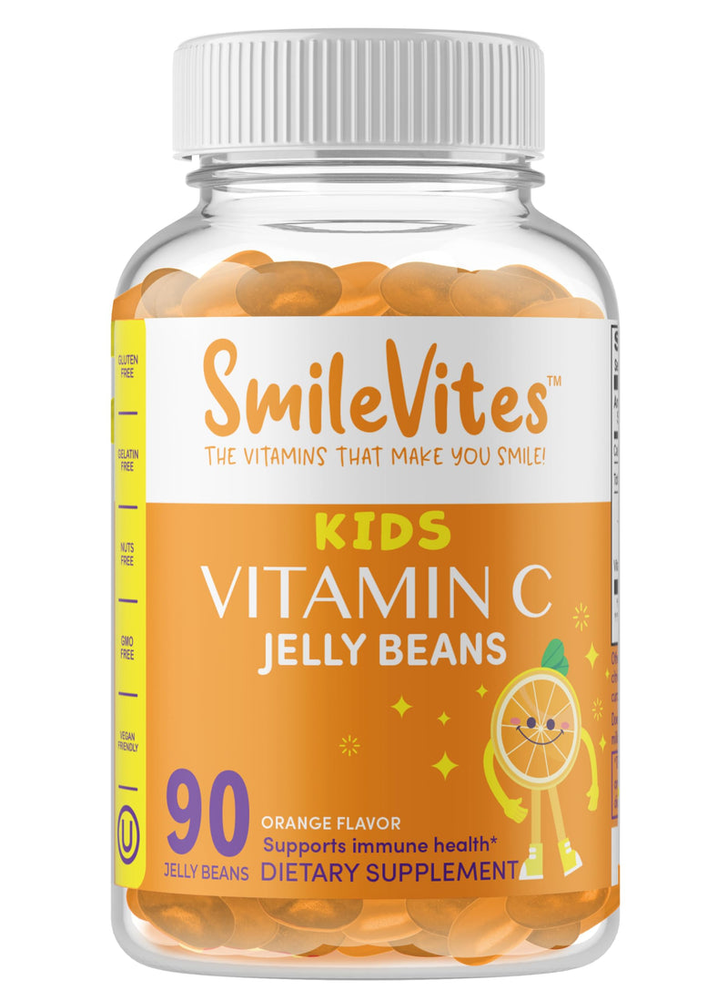 Heartland Pharma Kids Vitamin C Jelly Beans | Immune Support & Antioxidant Boost | Gluten-Free, Non-GMO, Vegan & Kosher Friendly | Orange Flavor | 90 Count 90 Count (Pack of 1) Child