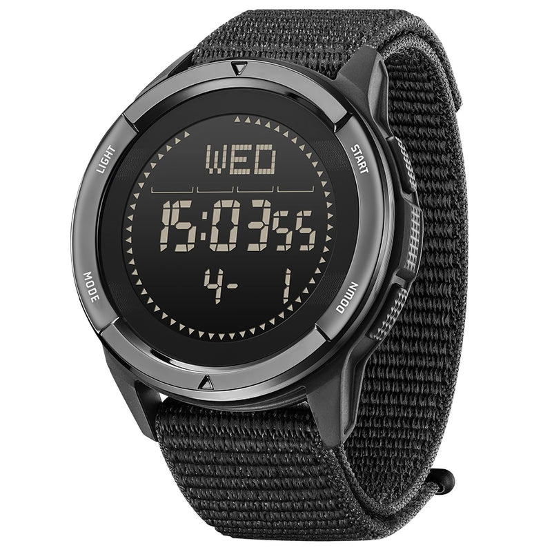 DIDITIME Tactical Watches for Men, Military Watches for Men, Waterproof 164FT, Fitness Watch, Mens Digital Watches with Compass, Metronome, Pedometer, Lightweight Breathable Nylon Watch ALPS-BLACK - BeesActive Australia