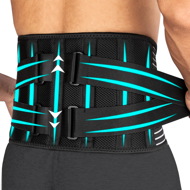 Back Brace for Women and Men, Lower Back Pain Relief, Lower Back Support Belt for Women and Men, Sciatica Pain Relief, Lower Back Brace with 7 Stays and Dual Adjustable Straps, Breathable Waist Lumbar Support Brace, Fajas Para Hombres(L/XL, Waist 100-1... - BeesActive Australia