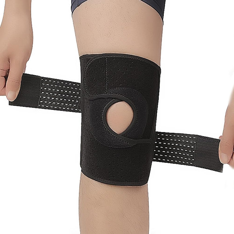 Lxnderment Knee Brace Support, Elastic Compression Wrap Entire Knee for Basketball, Gym, Running, Walking, Hiking, Knee Surgery Recovery Pain Relief, Adjustable (Black) Black - BeesActive Australia