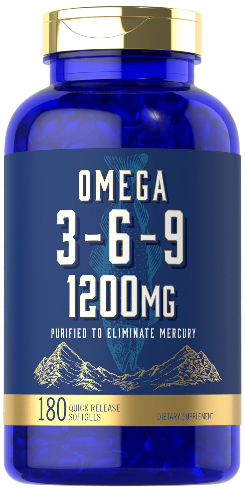 Carlyle Omega 3 6 9 Supplement | 1,200mg | 180 Softgel Capsules | Triple Omega Complex | Fish, Flaxseed & Borage Oils with EPA & DHA | Non-GMO & Gluten Free