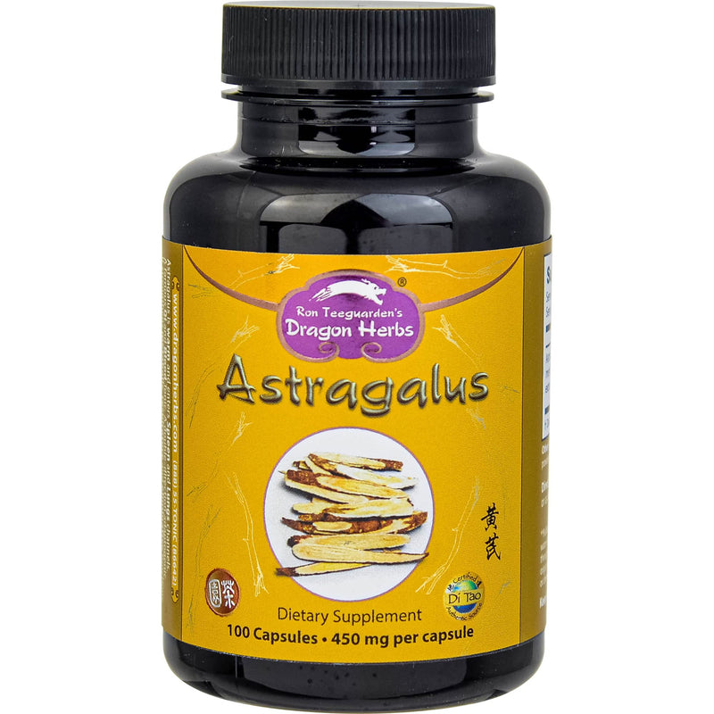 Dragon Herbs - Astragalus Capsules - 100 Capsules, 450 mg Each