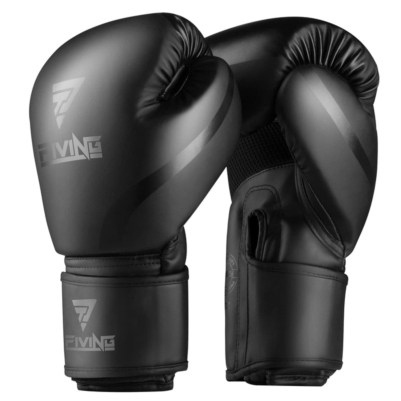 Boxing Gloves Men & Women, Pro Training Sparring, PU Leather MMA Kickboxing, Adult Heavy Punching Bag Gloves Mitts Focus Pad Workout, Ventilated Palm, 8 10 12 oz Black 16oz