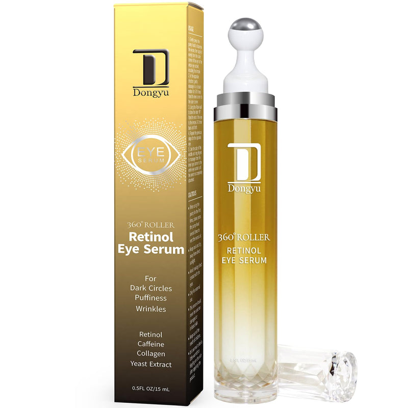 Retinol Eye Serum 360° Roller: Retinol Eye Cream with Massage Ball - Caffeine and Yeast Under Eye Roller Serum - Anti Aging Eye Cream for Dark Circles Puffiness Bags- Reduce Wrinkles Fine Lines - BeesActive Australia