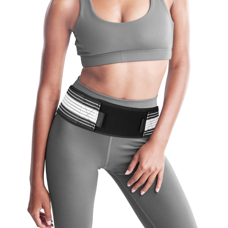 Si Belt Sciatica Brace Women Men Sacroiliac Hip Support Belt Pain Relief Compression Belt for Lower Back Joint Pelvic Sacrum Pregnancy Nerve Sciatic Trochanteric - Medium Large Size for 32-47in M/L Size For 32 - 47 in - BeesActive Australia