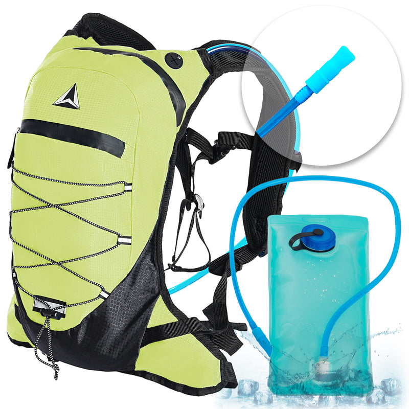 Cango Hydration Backpack with 2L Water Bladder, High Flow Bite Valve, Lightweight Cycling Backpack, Insulated Hydration Running/Hiking Backpack with Storage Green - 2L Water Bladder - BeesActive Australia