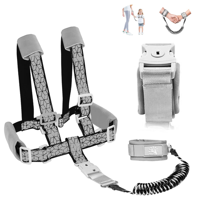Toddler Leash for Walking, Toddler Safety Harnesses Leashes, Safety Harness with Lock for Kids, Anti Lost Wrist Link for Toddlers ÔºåUpgrade with Reflective Tape LinerÔºà6.5ftÔºâfor Kids Black Leash