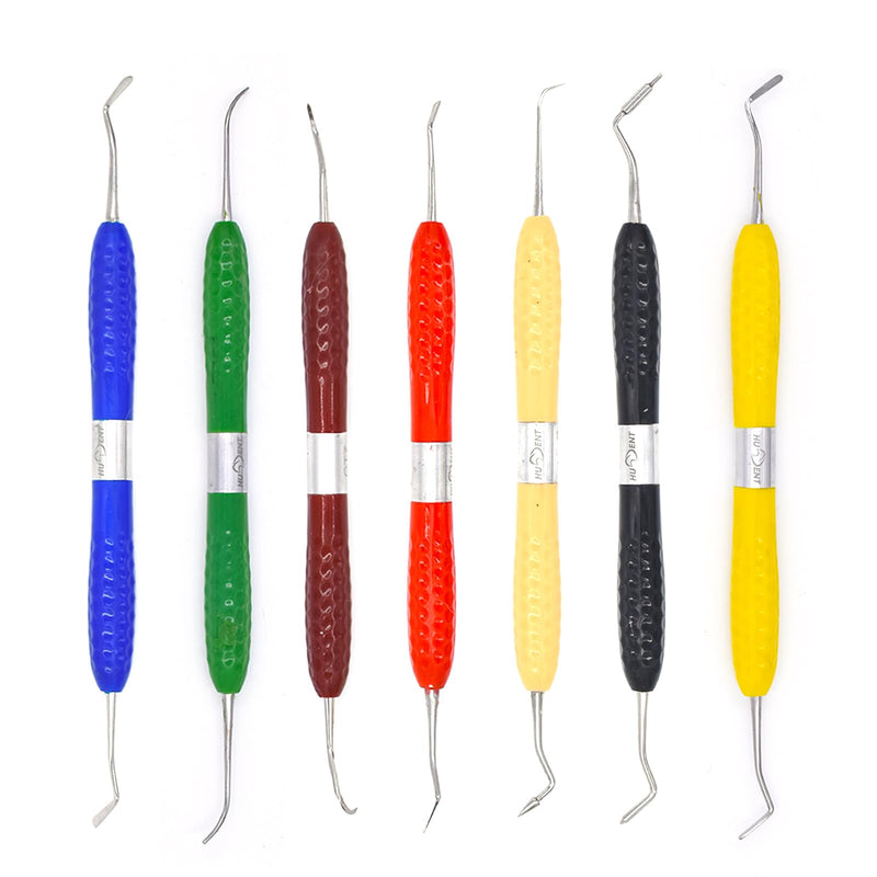 Angzhili 7 Pcs/Set Dental Resin Filling Tool Kit,Double Ends Resin Aesthetic Restoration Tool,Resin Trimming Tool - BeesActive Australia