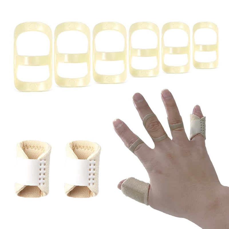 Oval Finger Splints & Trigger Finger Splints Kit (8Pcs), Finger Brace Support for Mallet Finger, Straightening, Arthritis, Finger Straightener for Thumb/Middle/Ring/Index/Pinky (Size 6,7,8,9,10,11) - BeesActive Australia