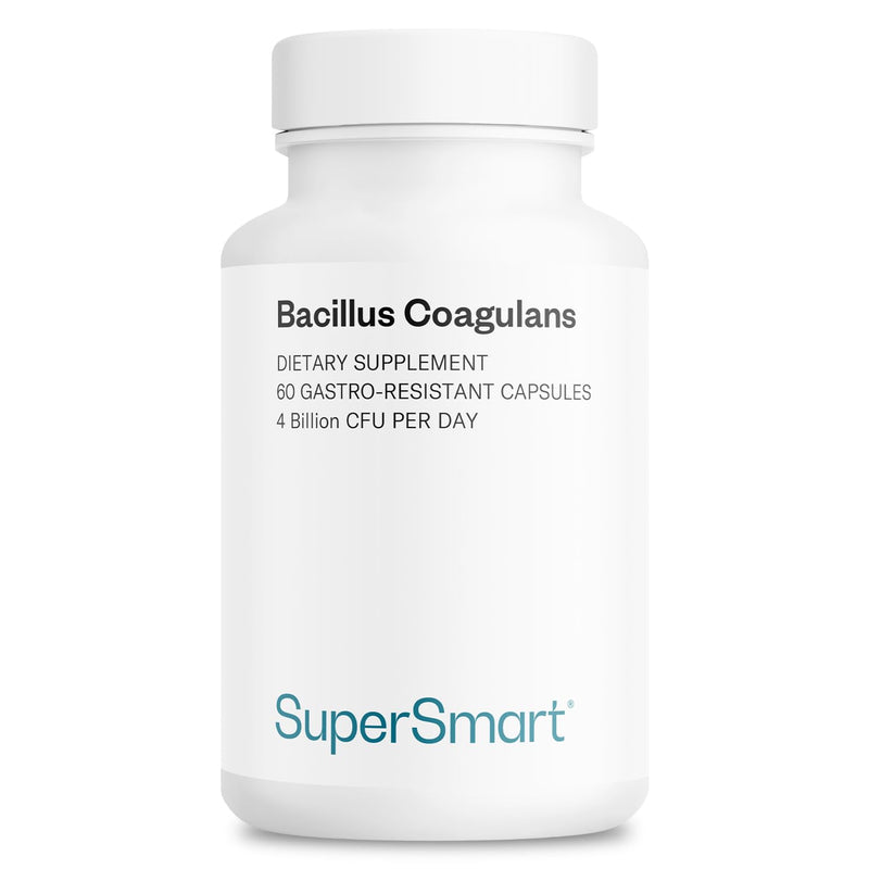 Supersmart Bacillus Coagulans Probiotic 4 Billion CFU per Day (High Absorption) - Lactobacillus Sporogenes Supplement | Non-GMO & Gluten Free - 60 Delayed Release Capsules