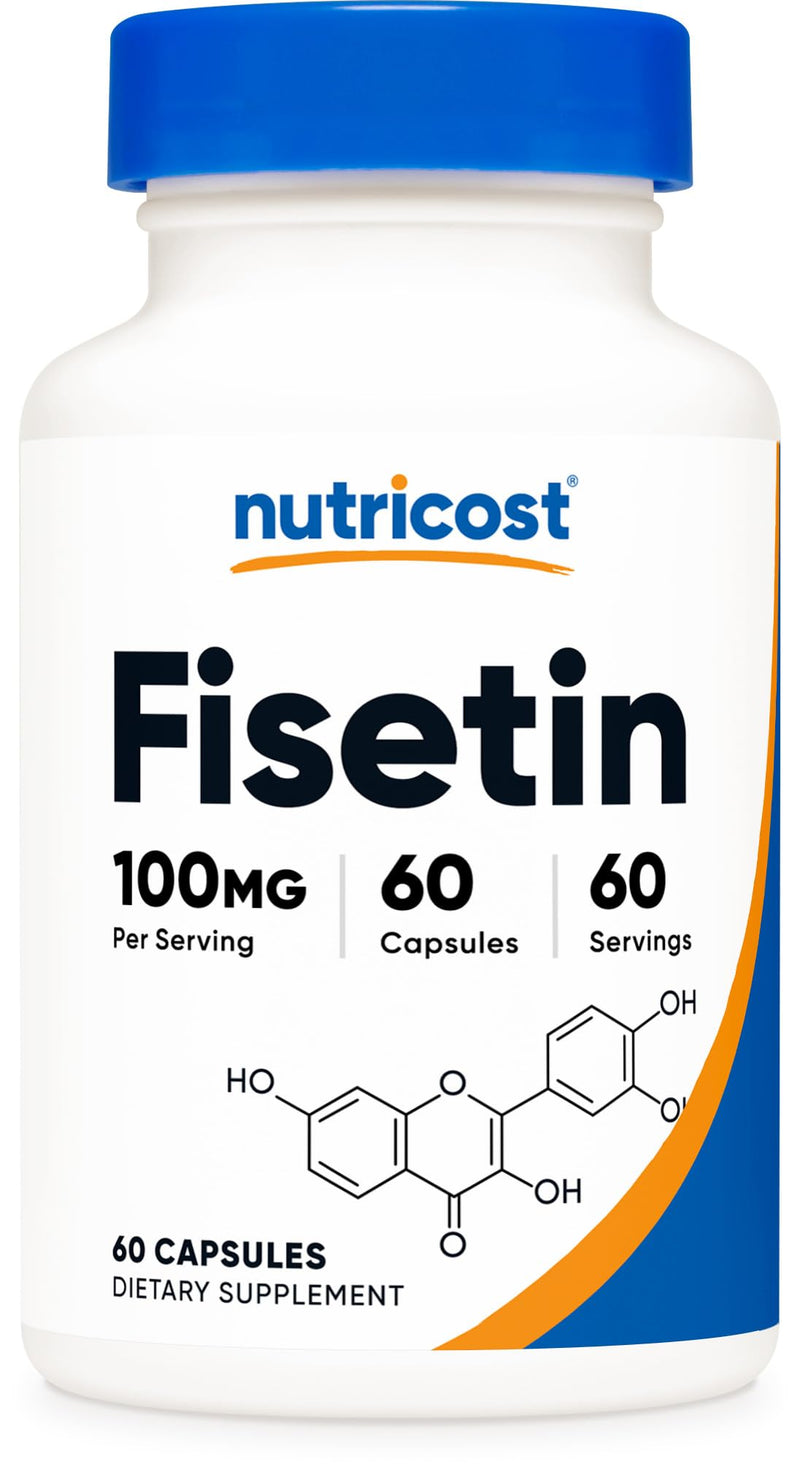 Nutricost Fisetin Capsules 100mg, 60 Caps, Natural Polyphenol Antioxidant | Gluten-Free, Vegan Friendly, GMO-Free Supplement 60 Count (Pack of 1)