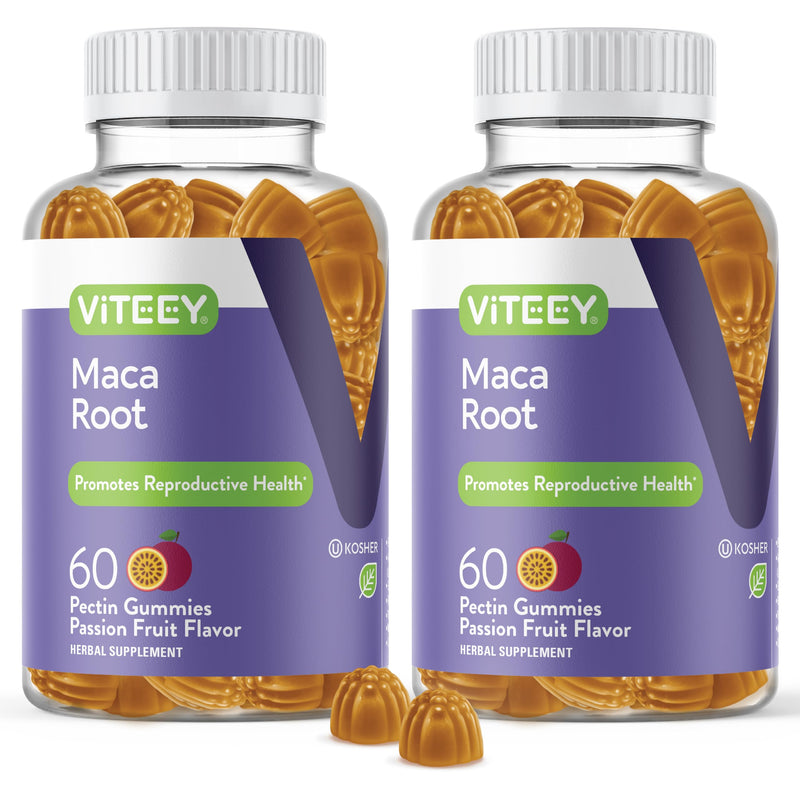 Viteey Black Maca Root Gummies | Drive, Passion & Energy Support - Black Maca Root for Men & Women - Vegan, Gluten Free - 120 Count 60 Count (Pack of 2)