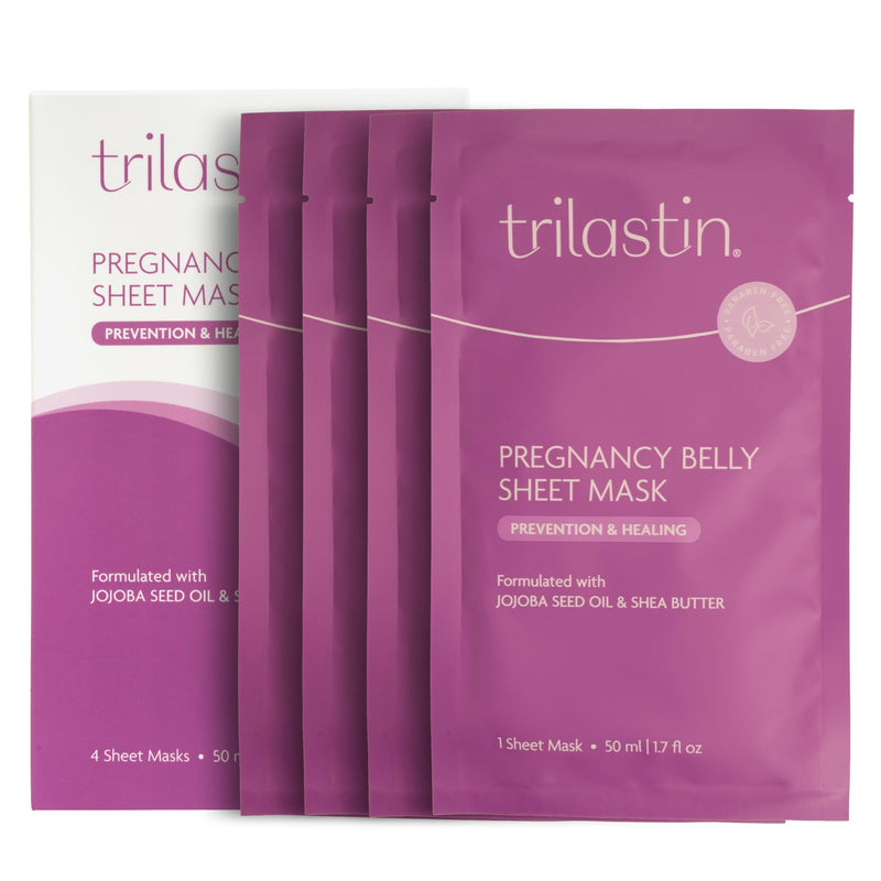 TriLASTIN Belly Masks - Belly Masks for Pregnant Women - Hydrating & Soothing for Itchy Skin - Reduces Stretch Marks - Safe for Sensitive Skin - Paraben & Phthalate-Free - Made in USA - 4 Pack - BeesActive Australia