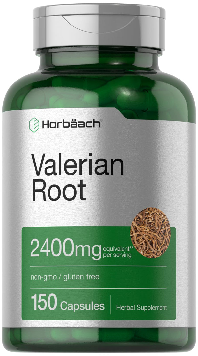 Horbäach Valerian Root Capsules | 2400 mg | 150 Count | Extract Supplement | Non-GMO, Gluten Free - BeesActive Australia