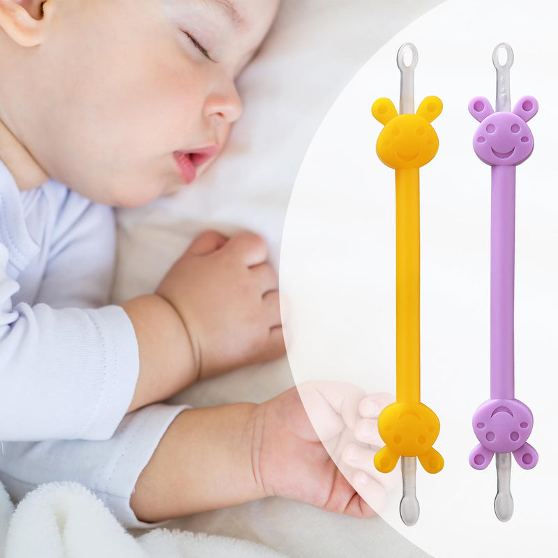 Booger Picker for Infants, Baby Nasal Booger and Earwax Remover for Newborns and Toddlers, Safe & Easy to Use, Infant Booger Picker for Sticky & Dried Boogers, Baby Boogie Picker (Orange & Purple) Orange + Purple - BeesActive Australia