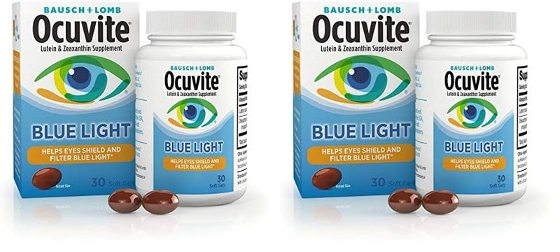 Ocuvite Bausch + Lomb Lutein 25mg Lutein & Zeaxanthin Supplement, 30 Softgels (Pack of 2)