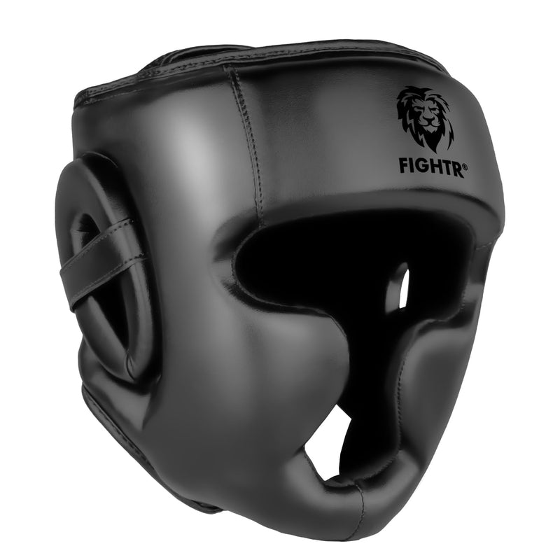 FIGHTR Boxing Headgear with Best fit | Boxing Helmet Guard for Sparring | Adjustable Size for MMA, Muay Thai, Kickboxing & Martial Arts S/M All Black