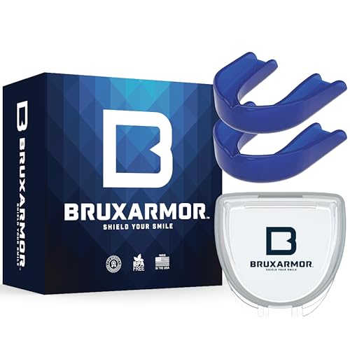 BruxArmor Custom Fit Mouth Guard for Sleep and Grinding, 2-Pack, Navy