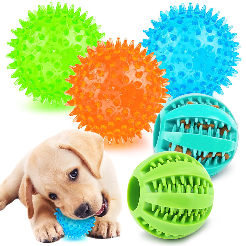 2 Different Functions Interactive Balls for Dogs 2.5” Squeaky Dog Balls Toys and Puppy Teething Chew Toy Balls for Small Dogs Dog Balls for Clean Teeth and Training （5Pcs） 5pcs - BeesActive Australia