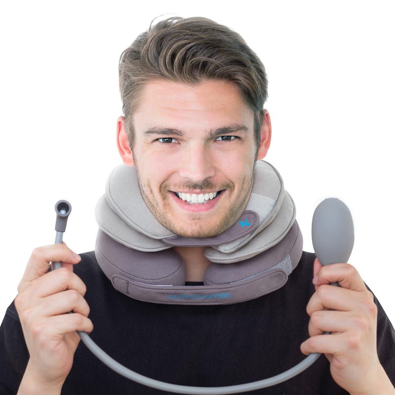Cervical Neck Traction Device for Pain Relief, Upgraded Inflatable Neck Stretcher, Adjustable Neck Brace with Removable Air Pump, Neck Traction Device for Use at Home or on Trips Popular - BeesActive Australia