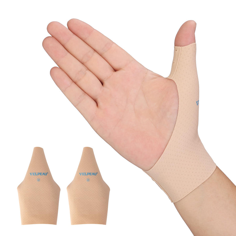 VELPEAU Elastic Thumb Compression Sleeve - Flexibility & Stability. Breathable thumb and wrist sleeve gentle support alleviates discomfort from Arthritis, Joint Pain, Tendonitis, and Sprains. Fits both left and right hands (Long Version, Medium) - BeesActive Australia
