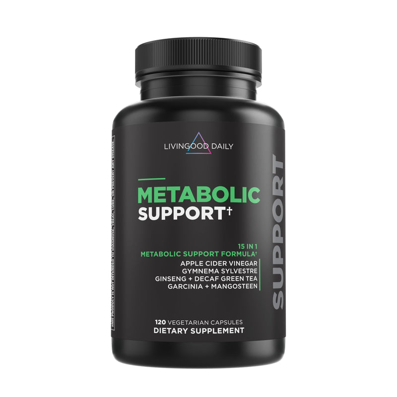Livingood Daily Metabolism Booster for Women & Men, Metabolic Support (120 Vegetarian Capsules) - Metabolism Boost Supplement Supports Digestive & Heart Health - Non-GMO, Gluten-Free, & Vegan