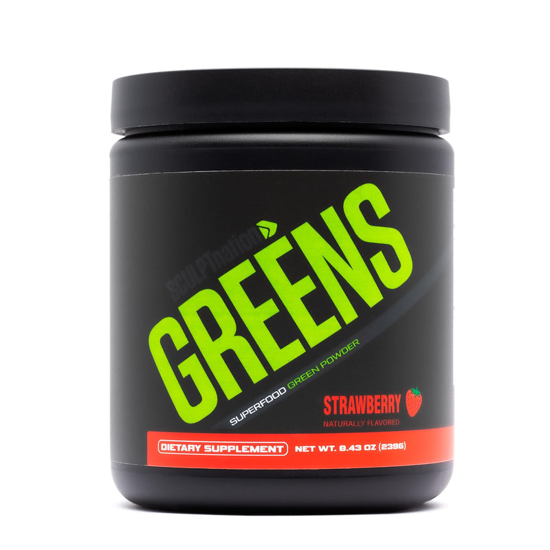 Sculpt Nation by V Shred Greens Strawberry - Premium Greens Powder & Superfood Blend with Collagen to Support Skin, Digestion, and Energy - 30-Day Supply - BeesActive Australia