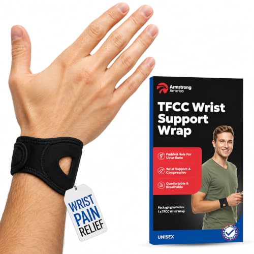 Wrist Wrap Compression Wrist Brace For TFCC Tears | Carpal Tunnel Pain & Tendonitis Relief | Padded Hole For Ulnar | Wrist Support For Working Out | Wrist Wraps for Men Women | Fits Both Wrists (MED) MEDIUM