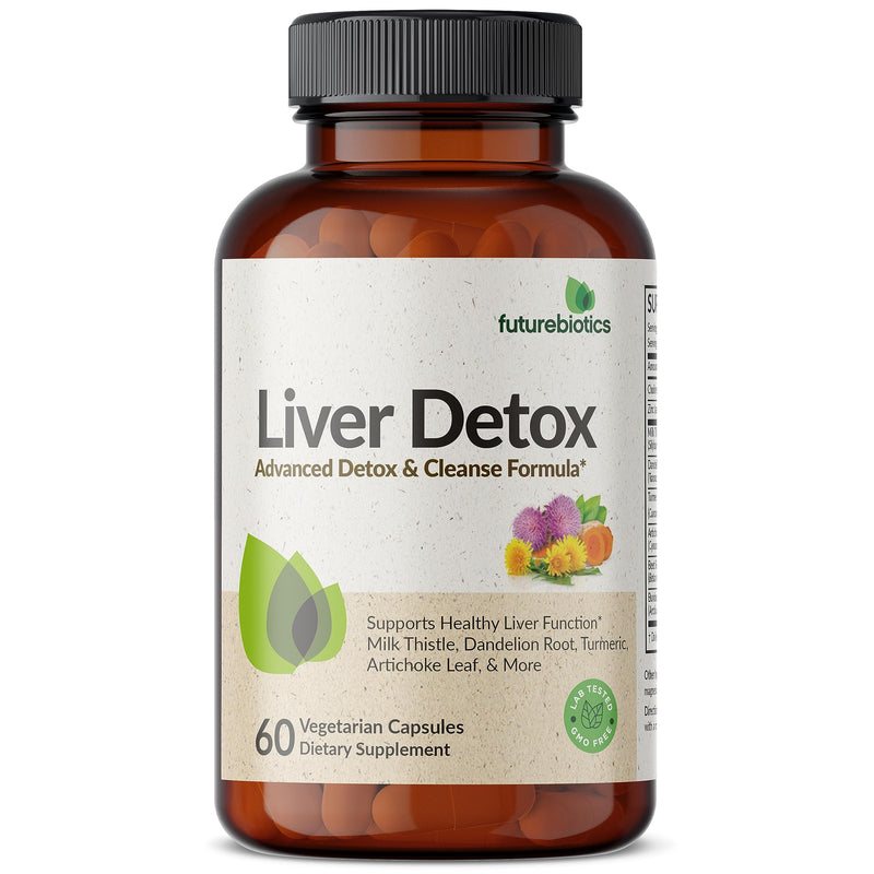 Futurebiotics Liver Detox Advanced Detox & Cleanse Formula Supports Healthy Liver Function with Milk Thistle, Dandelion Root, Turmeric Artichoke Leaf, & More, Non-GMO, 60 Vegetarian Capsules 60 Count (Pack of 1) - BeesActive Australia