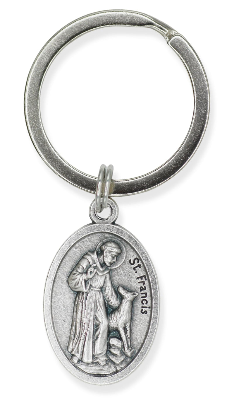 St Francis of Assisi Pendant for Pet Collar - St Francis Dog Tag, Cat Tag, Animal Tag with Split Ring for Catholic Patron Saint of Cats, Dogs, St Francis of Assisi Medal - Made in Italy - BeesActive Australia