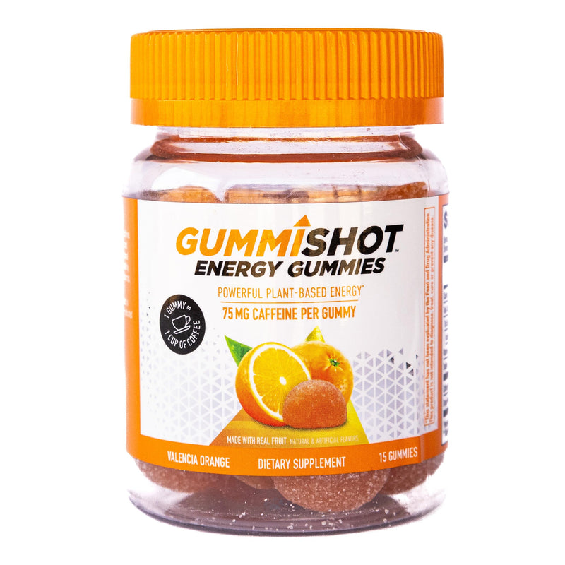 Energy Gummies, 1125 mg of Plant-Based Caffeine Chews per Bottle, Long Lasting Energy Boosters, Valencia Orange (15ct) 15 Count (Pack of 1) - BeesActive Australia