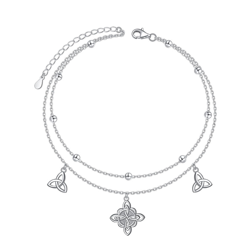 JZMSJF Anklets for Women S925 Sterling Silver Adjustable Beach Foot Ankle Bracelet Jewelry Gifts Celtic Knot 2 - BeesActive Australia