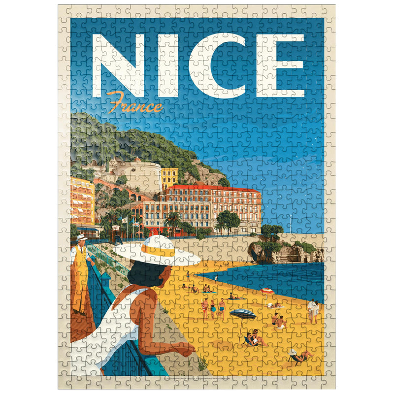France: Nice, Vintage Poster - Premium 500 Piece Jigsaw Puzzle for Adults 500 Pieces - BeesActive Australia