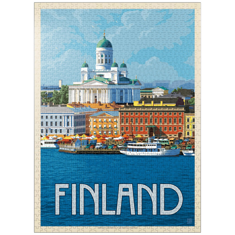 Finland: Helsinki, Vintage Poster - Premium 1000 Piece Jigsaw Puzzle for Adults 1000 Pieces - BeesActive Australia