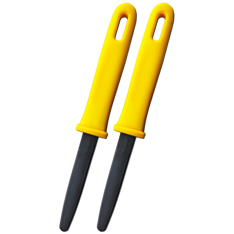 CANARY Corrugated Cardboard Cutter 7.5" [Non-Stick Coating Blade], Safety Box Cutter Package Opener Tool, Made in JAPAN, Yellow (2 pcs) 2 PCS - BeesActive Australia