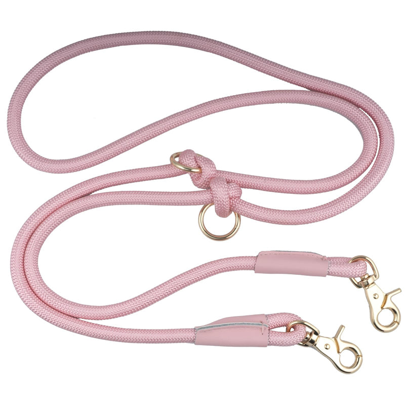 Hands Free Dog Leash 7FT, Nylon Rope Waist Leash for Dog Walking Running 7FT x10MM Pink